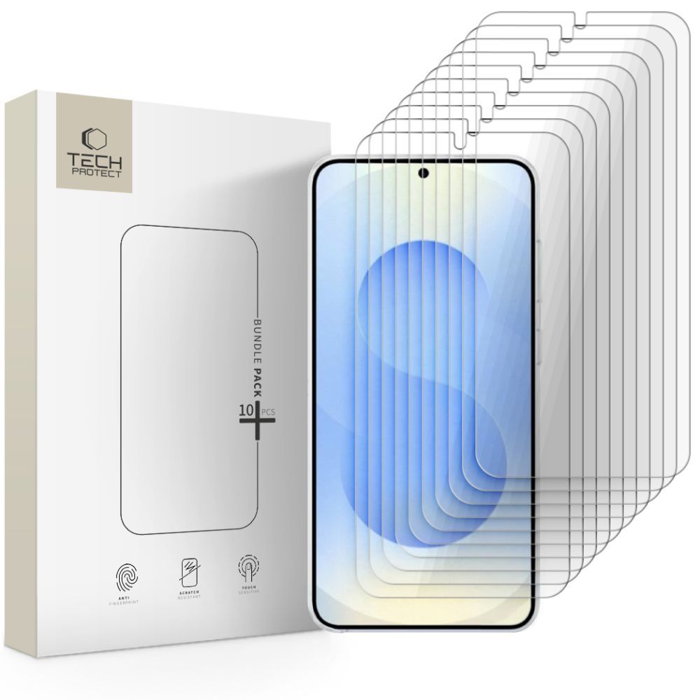 Film de protection d'écran Tech-Protect pour Samsung Galaxy S26 S942, Verre Trempé, Full Glue, Lot de 10 pièces