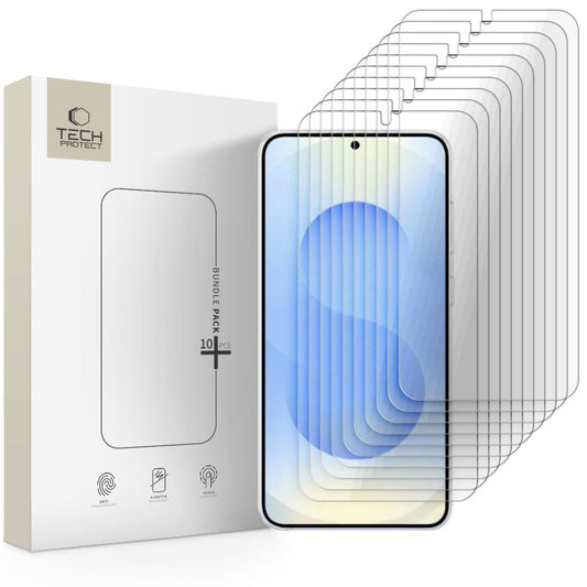 Film de protection d'écran Tech-Protect pour Samsung Galaxy S26 S942, Verre Trempé, Full Glue, Lot de 10 pièces
