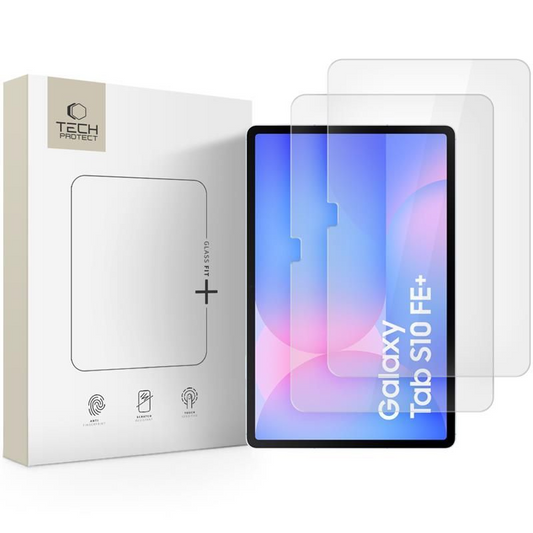Film de protection d'écran Tech-Protect FIT+ pour Samsung Galaxy Tab S10 FE+, Verre Trempé, Full Glue, Lot de 2 pièces, 2.5D