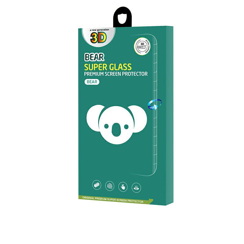 Bear Super Hard Displayschutzfolie für Apple iPhone 18 Pro / 17 Pro / 17 / 16 Pro, gehärtetes Glas, Full Glue, 3D, Schwarz