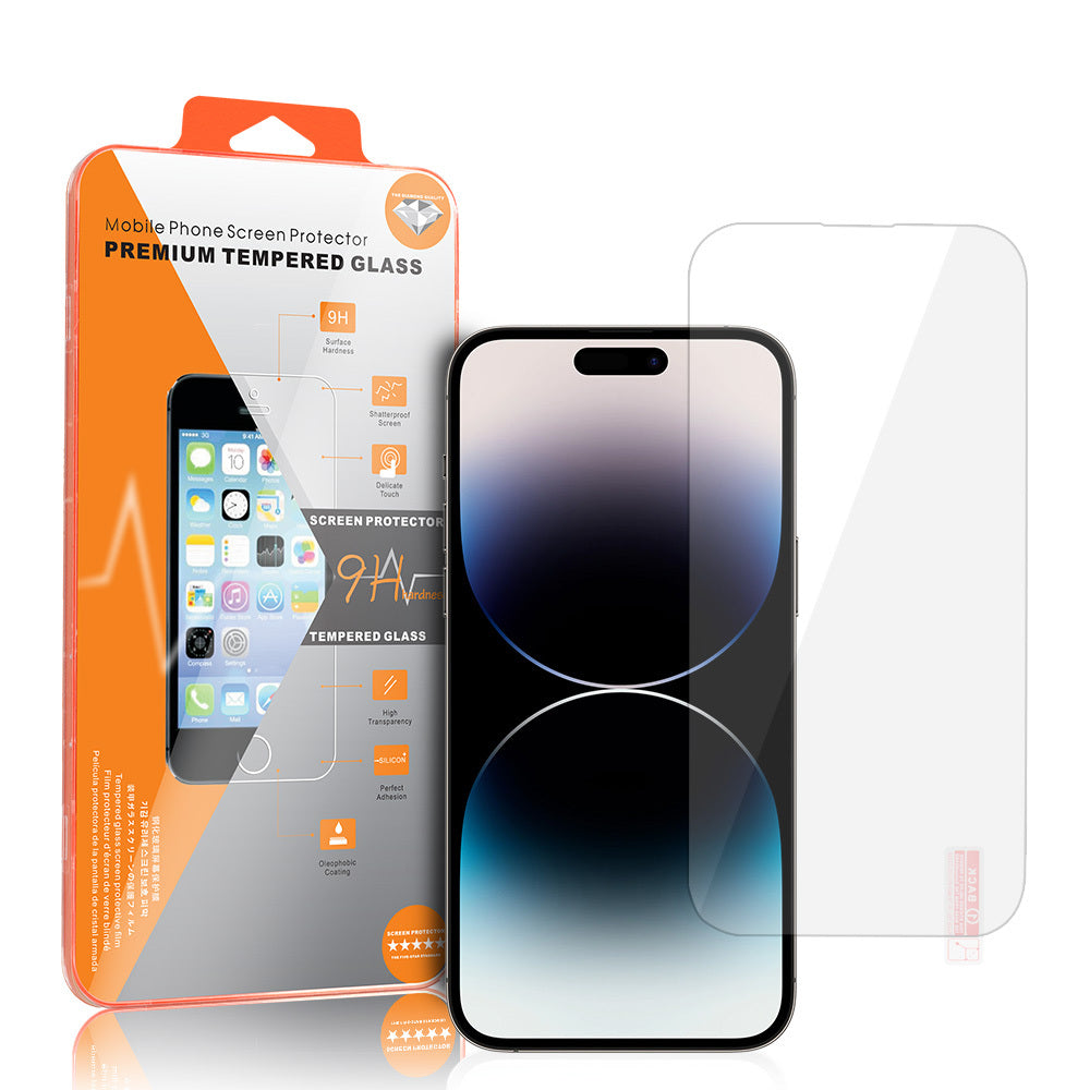 Film de protection d'écran OEM Orange pour Apple iPhone 18 Pro / 17 Pro / 17 / 16 Pro, Verre trempé, Collage intégral