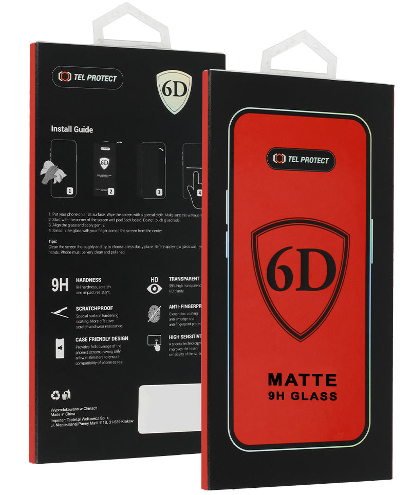 Matte OEM Displayschutzfolie für Apple iPhone 18 Pro Max, gehärtetes Glas, Full Glue, 6D, Schwarz