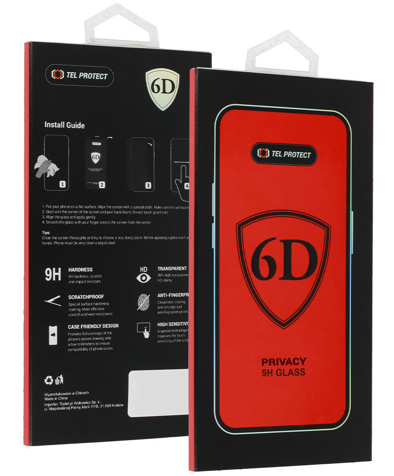 Film de protection d'écran Privacy OEM pour Apple iPhone 18 Pro Max, Verre Trempé, Full Glue, 6D, Noir