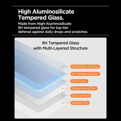 Schutzfolie Spigen GlastR Align Master Slim für Apple iPhone 17 Pro, gehärtetes Glas, Vollkleber, Set 3 Stück