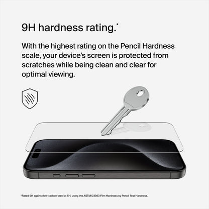 Belkin ScreenForce TemperedGlass schermbeschermer voor Apple iPhone 15 Pro Max, gehard glas, Full Glue OVA138zz
