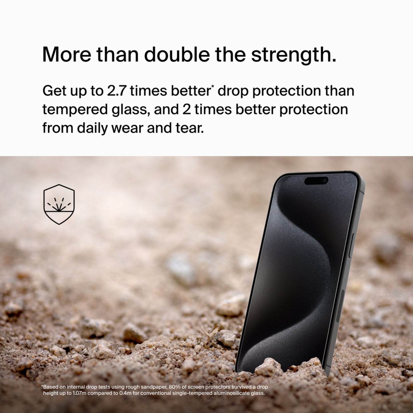 Belkin ScreenForce UltraGlass 2 schermbeschermer voor Apple iPhone 15 Pro Max, gehard glas, Full Glue OVA134zz