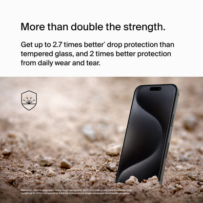 Belkin ScreenForce UltraGlass 2 schermbeschermer voor Apple iPhone 15 Pro Max, gehard glas, Full Glue OVA134zz