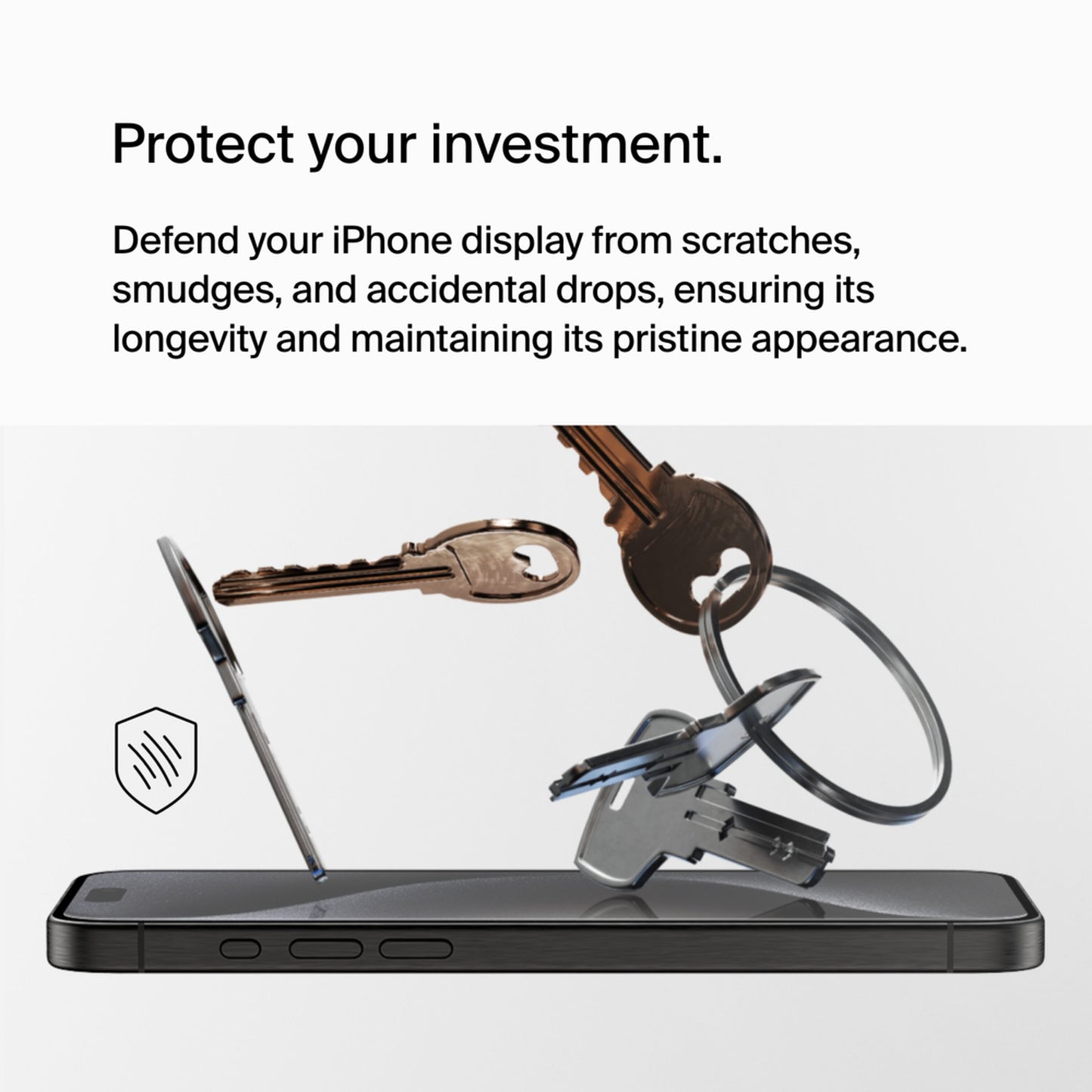Belkin ScreenForce UltraGlass 2 schermbeschermer voor Apple iPhone 15 Pro Max, gehard glas, Full Glue OVA134zz
