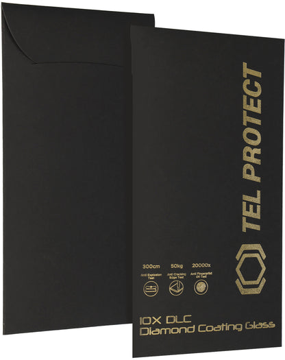 Protection d’écran Tel Protect 10X HD DLC Diamond Coating pour Apple iPhone 18 Pro Max / 17 Pro Max, verre trempé, adhésif intégral, noir