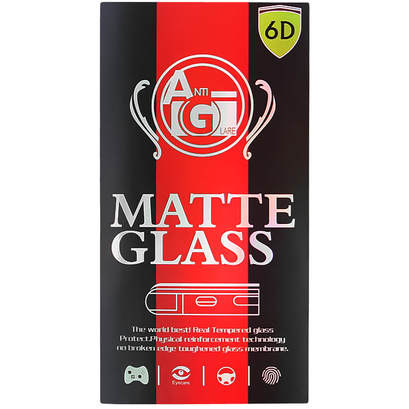 OEM Matte Screen Protector for Samsung Galaxy A14 A145 / A14 5G A146, Glass Shield, Full Glue, 6D, Black 