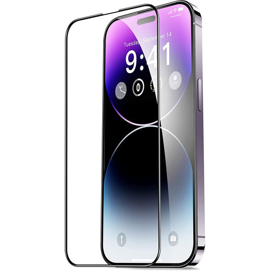 Film de protection d'écran Veason PRO pour Apple iPhone 14 Pro, Verre trempé, Full Glue, 6D, Noir