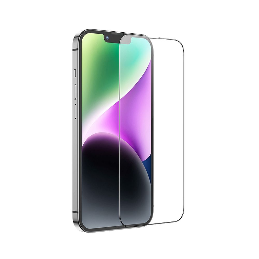 HOCO schermbeschermfolie voor Apple iPhone 17e / 16e / 14 / 13 Pro, Gehard Glas, Volledige Lijm, Set van 10 stuks, Zwart