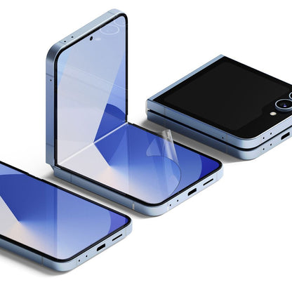 Schutzfolie Ringke Dual Easy für das Innen-Display des Samsung Galaxy Z Flip6 F741, Kunststoff, Set mit 2 Stück.