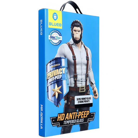 Schutzfolie Privacy Blueo für Apple iPhone 16 Pro, Gehärtetes Glas, Vollverklebung, 5D