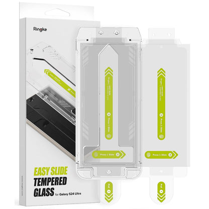 Ringke Easy Slide Screen Protector voor Samsung Galaxy S24 Ultra S928, Glasbeschermd, Volledig gelijmd, Set 2 stuks 