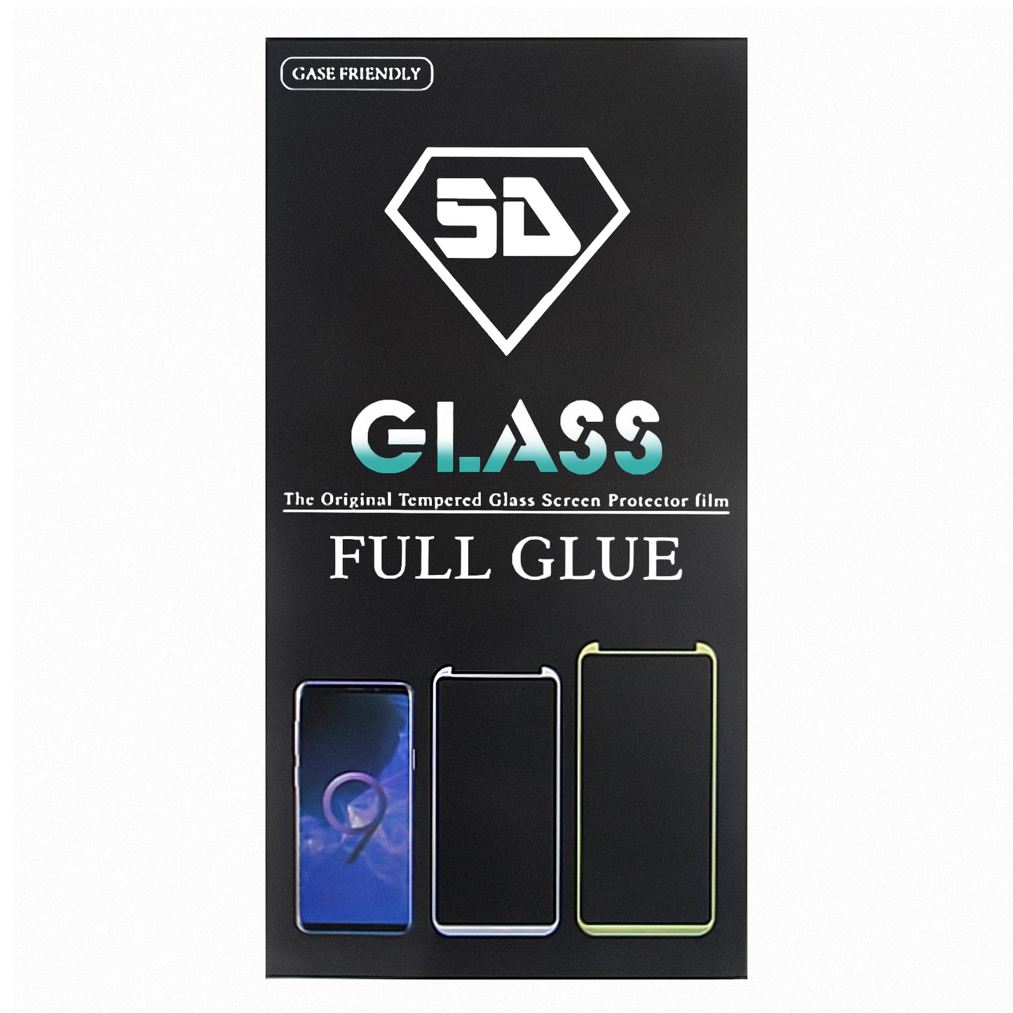 OEM Schermbeschermer voor Realme C61, Afgeschermd glas, volledige lijm, 5D, zwart 