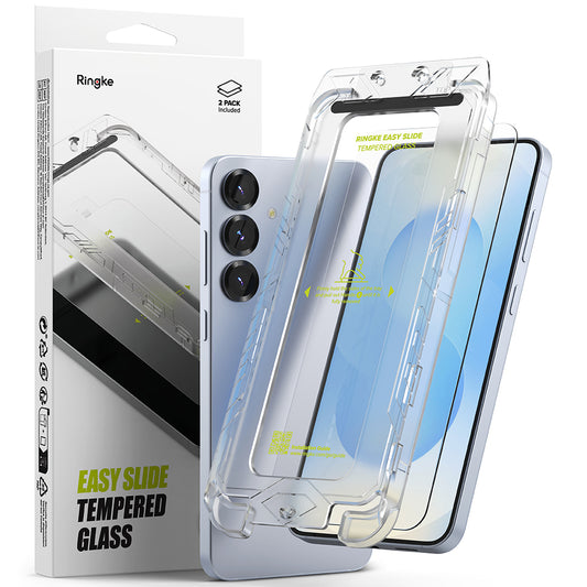 Schermbeveiligingsfolie Ringke Easy Slide voor Samsung Galaxy S25+ S936, Gehard Glas, Volledige Lijm, Set van 2 stuks