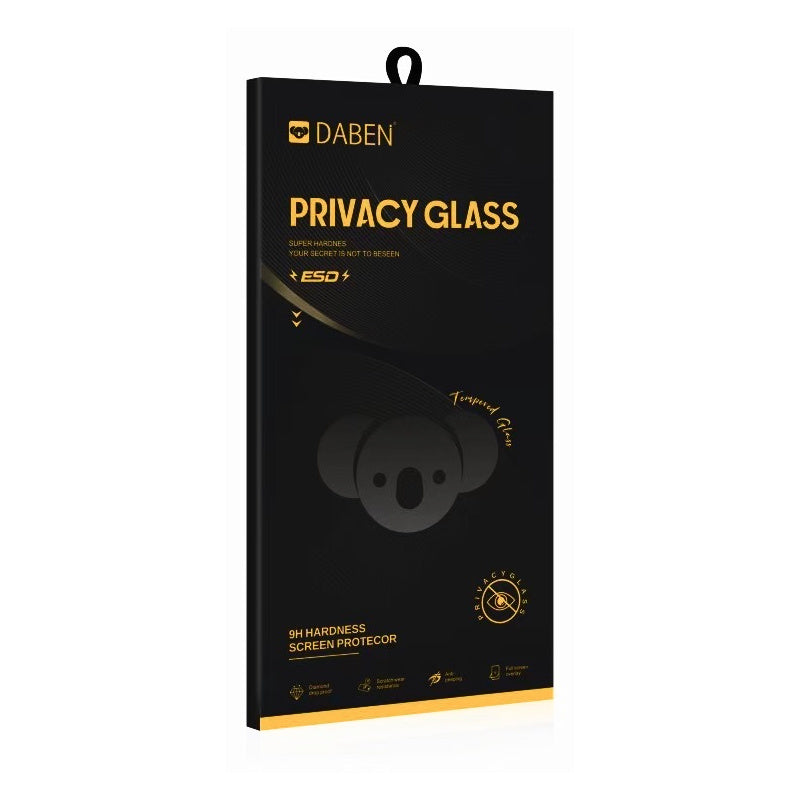 Privacy Bear Displayschutzfolie für Apple iPhone 17e / 16e / 14 / 13 Pro, gehärtetes Glas, Vollkleber