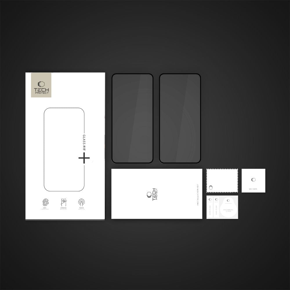 Film de protection d'écran Tech-Protect FIT+ pour Xiaomi Poco X7 Pro, Verre Trempé, Full Glue, Lot de 2 pièces, 2.5D