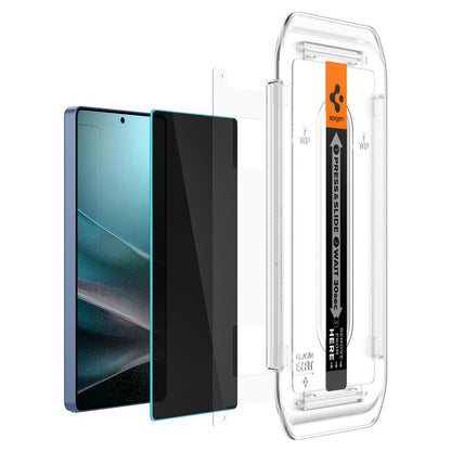 Privacy Screen Protector Spigen GlastR EZ FIT HD voor Samsung Galaxy S25 Ultra S938, Gehard Glas, Volledige Lijm, Set van 2 stuks AGL09335