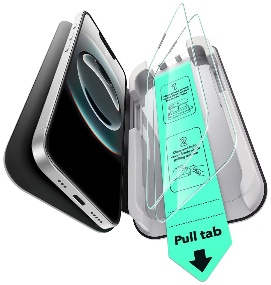 Schutzfolie ESR Ultrafit für Apple iPhone 17e / 16e / 14 / 13 Pro, gehärtetes Glas, Vollverklebung, Set mit 2 Stück