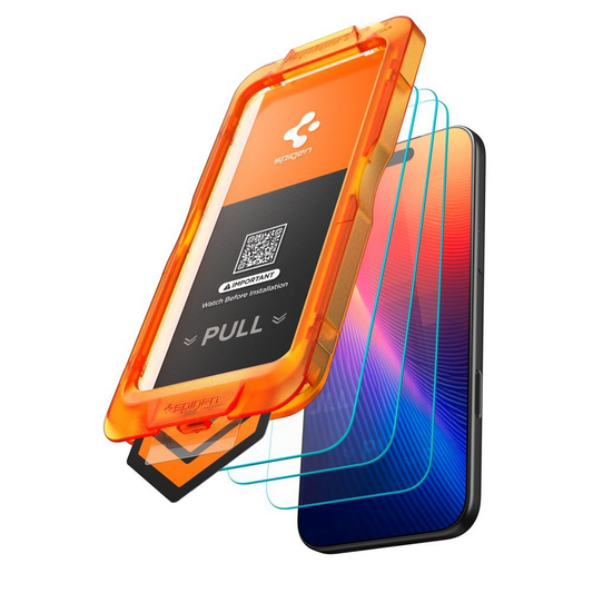 Film de protection écran Spigen GlastR Align Master Slim pour Apple iPhone 17, Verre Trempé, Full Glue, Lot de 3 pièces