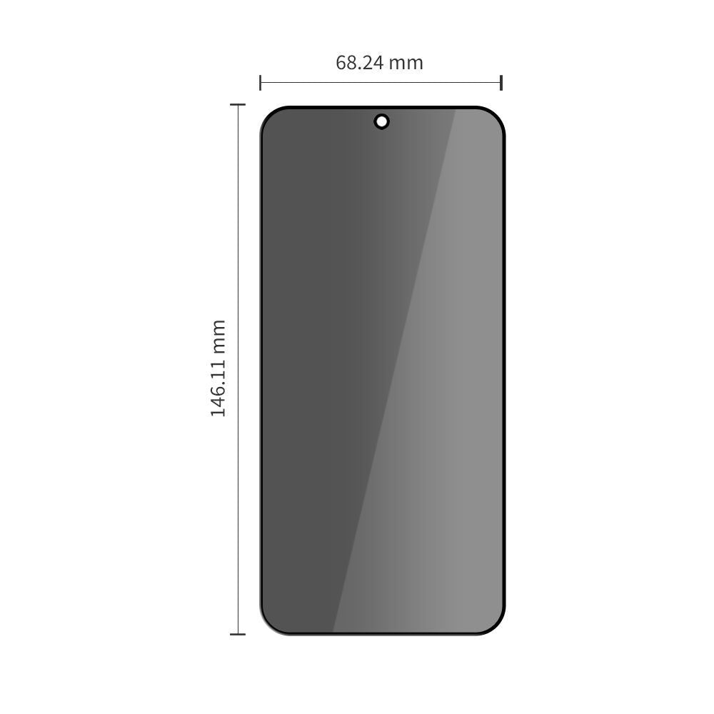 Beschermfolie Privacy Tech-Protect Spy+ voor Samsung Galaxy S26 S942, Gehard Glas, Volledige Lijm, Set van 2 stuks