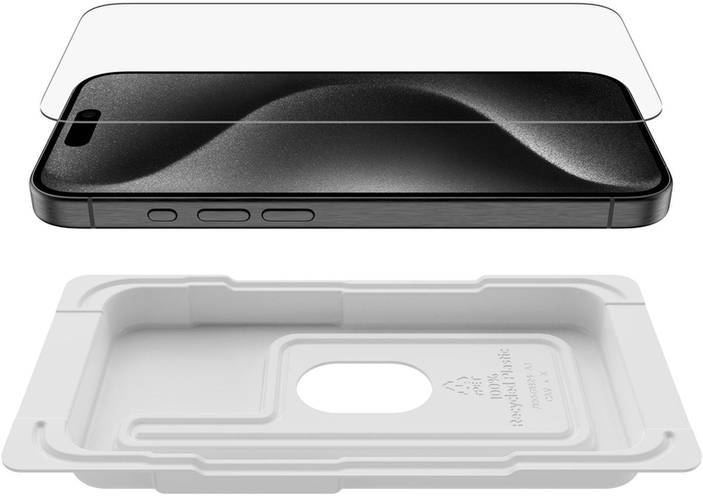 Belkin ScreenForce TemperedGlass schermbeschermer voor Apple iPhone 15 Pro Max, gehard glas, Full Glue OVA138zz