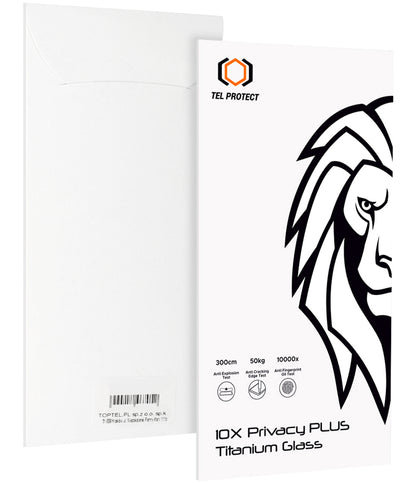 Tel Protect 10X Plus Titanium Privacy-Displayschutzfolie für Apple iPhone 17 / 16 Pro, gehärtetes Glas, Full Glue