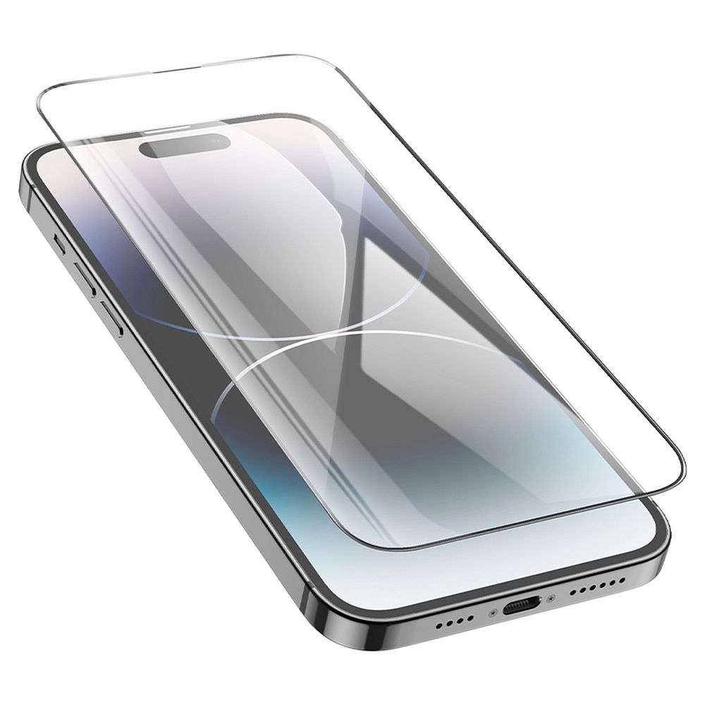 Schutzfolie HOCO für Apple iPhone 14 Pro Max, gehärtetes Glas, Full Glue, Set 25 Stück, Schwarz