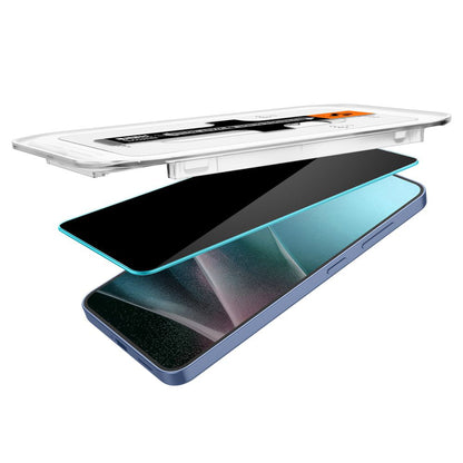 Film de protection d'écran Privacy Spigen GlastR EZ FIT HD pour Samsung Galaxy S25 S931 / S24 S921, Verre trempé, Collage complet, Lot de 2 pièces