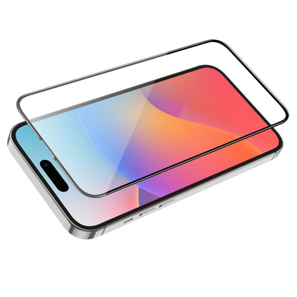 Film de protection écran HOCO G16 pour Apple iPhone 15 Pro Max, Verre Trempé, Full Glue, 5D, Noir.