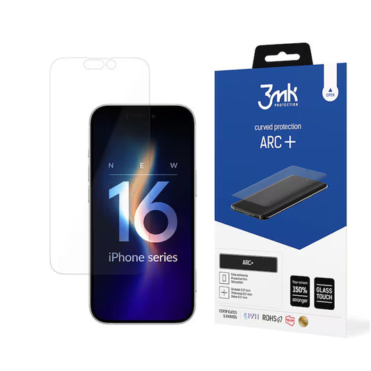 Film de protection d'écran 3MK ARC+ pour Apple iPhone 16 Pro, Plastique