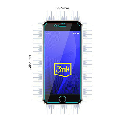 3MK FlexibleGlass Displayschutzfolie für Apple iPhone SE (2022) / SE (2020) / 8 / 7, Flexibles Glas, Vollflächig Klebend