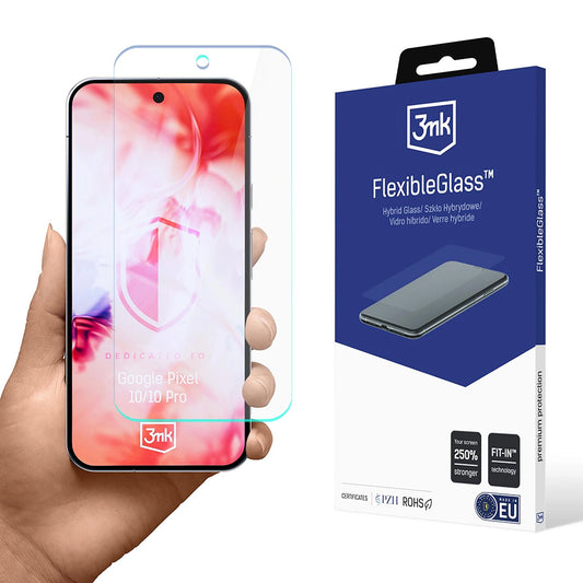 Film de protection d'écran 3MK FlexibleGlass pour Google Pixel 10 Pro / 10, Verre Flexible, Collage Complet