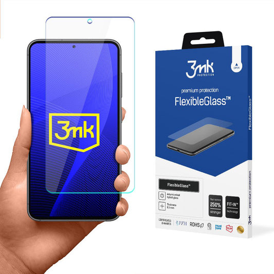 3MK FlexibleGlass schermbeschermfolie voor Samsung Galaxy S23 S911, Flexibel Glas, Volledige Lijm