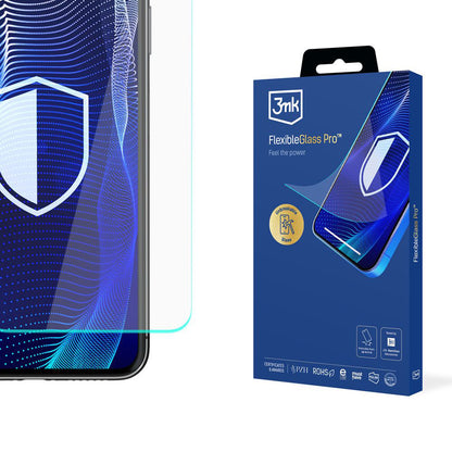 3MK FlexibleGlass Pro Displayschutzfolie für Samsung Galaxy S24 S921, Flexibles Glas, Vollkleber, Schwarz