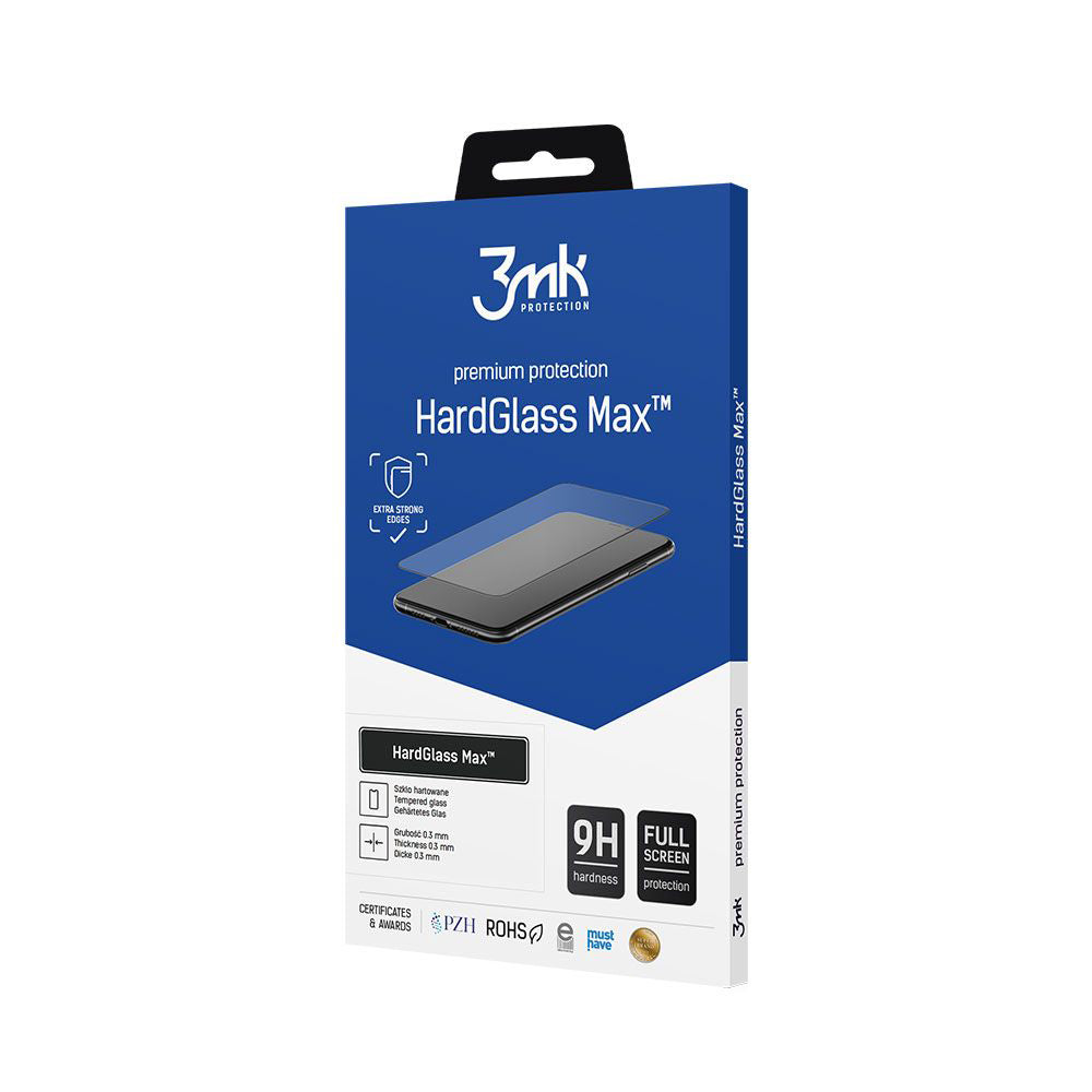 3MK HardGlass Max Displayschutzfolie für Apple iPhone 16 Pro, gehärtetes Glas, Full Glue, Schwarz