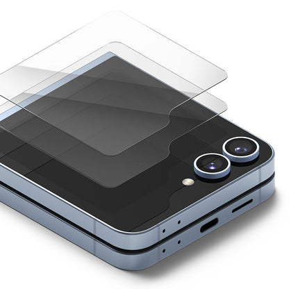 Film de protection Écran Extérieur Ringke Cover Display pour Samsung Galaxy Z Flip6 F741, Verre Trempé, Colle AB Ultra, Lot de 2 pièces