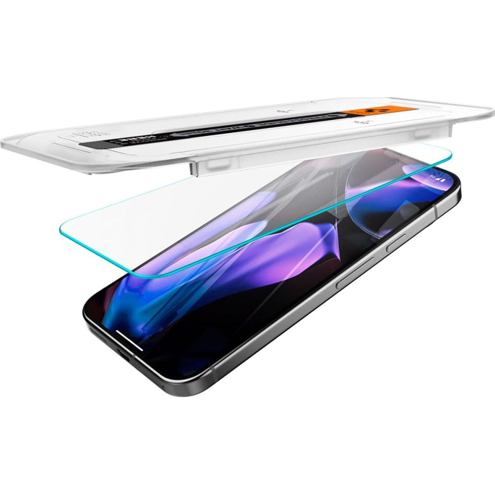 Schutzfolie Spigen GlastR EZ FIT für Google Pixel 9 Pro XL, gehärtetes Glas, Full Glue, Set mit 2 Stück