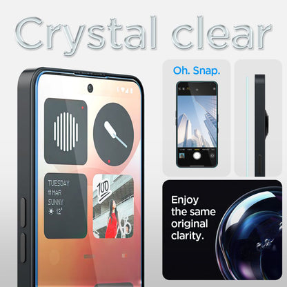 Film de protection écran Clear Spigen GlastR EZ FIT pour Nothing Phone (3a) / Phone (3a) Pro, Verre Trempé, Full Glue AGL09429