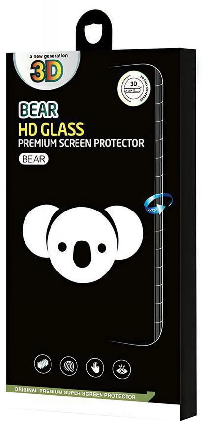 Bear HD schermbeschermfolie voor Apple iPhone 17 Air, gehard glas, volledige lijm, zwart