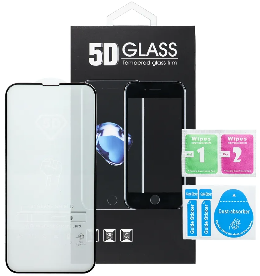 OEM Displayschutzfolie für Samsung Galaxy A27 5G, gehärtetes Glas, Full Glue, 5D, Schwarz