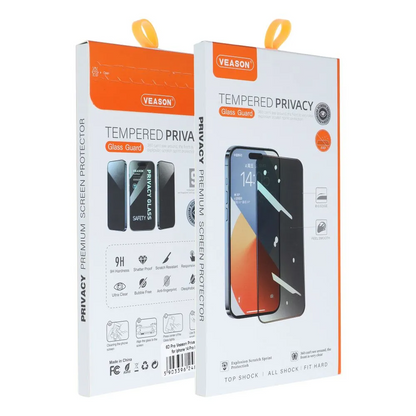 Privacy Screen Protector Veason voor Apple iPhone 17e / 16e / 14 / 13 Pro, Gehard Glas, Volledige Lijm, 6D