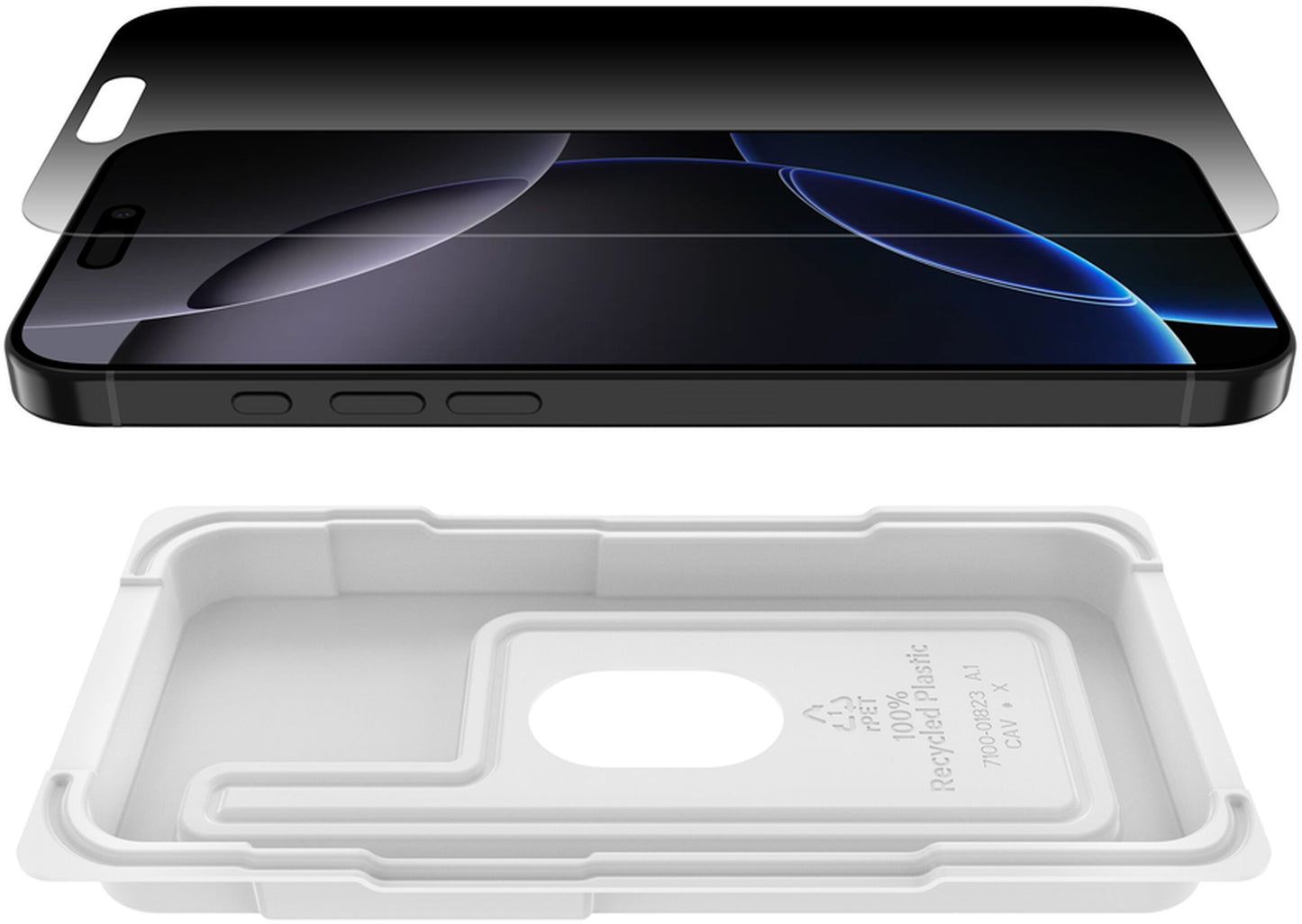 Privacy Screen Protector Folie Belkin ScreenForce InvisiGlass voor Apple iPhone 16 Pro Max, Gehard Glas, Full Glue OVA170hq