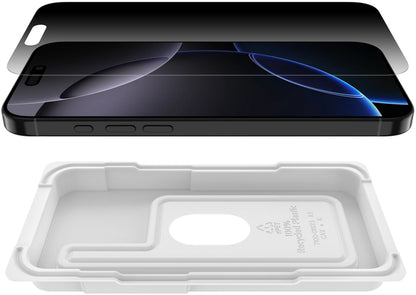 Privacy Screen Protector Folie Belkin ScreenForce InvisiGlass voor Apple iPhone 16 Pro Max, Gehard Glas, Full Glue OVA170hq