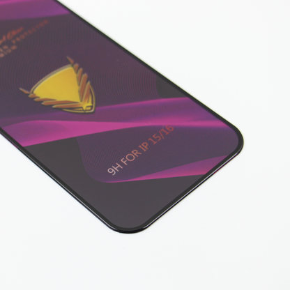 OG Premium Displayschutzfolie für Apple iPhone 14 Pro, gehärtetes Glas, Full Glue, 10 Stück Set, Schwarz