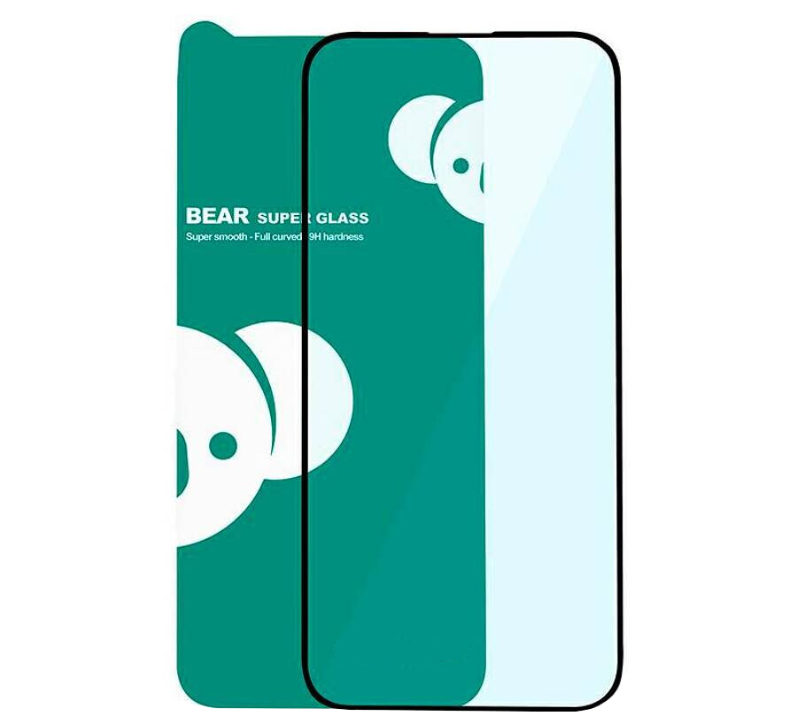 Bear Super Hard Displayschutzfolie für Apple iPhone 18 Pro / 17 Pro / 17 / 16 Pro, gehärtetes Glas, Full Glue, 3D, Schwarz
