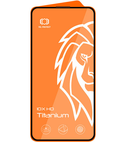 Tel Protect 10X HD Plus Titanium Displayschutzfolie für Apple iPhone 18 Pro Max / 17 Pro Max, gehärtetes Glas, Full Glue, Schwarz