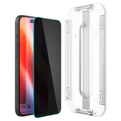Schutzfolie Spigen GlastR EZ FIT für Apple iPhone 17e / 16e / 14 / 13 Pro, gehärtetes Glas, Vollkleber, Set 2 Stück AGL03385